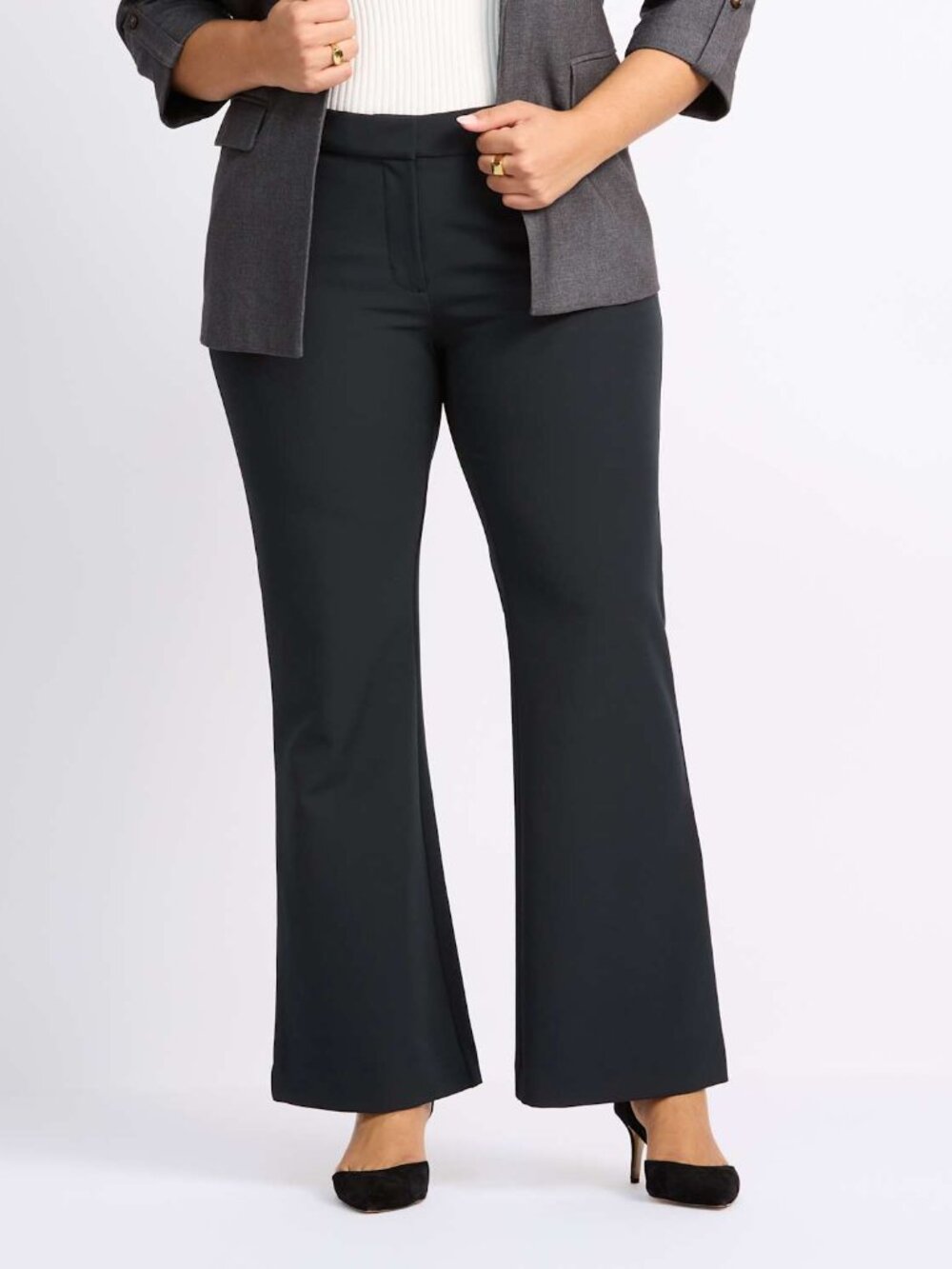41 Hawthorn Cameron Flare Trouser Pant Black Plus 18W